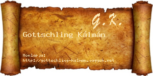 Gottschling Kálmán névjegykártya